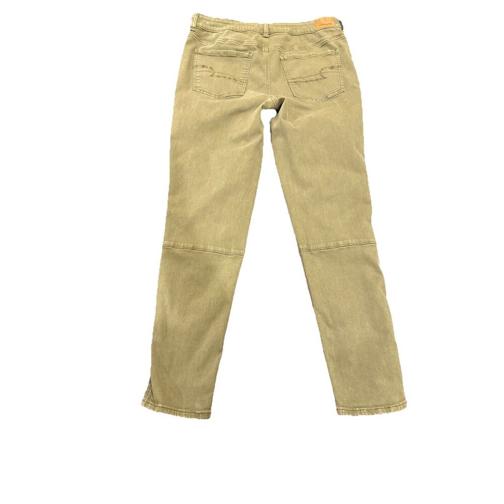American Eagle Jeans Womens 14 LONG Green Denim Pants High Rise Jegging - Picture 9 of 14